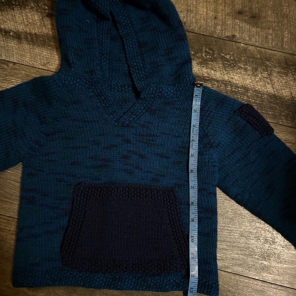 Knitted hoodie sweater with kangaroo pocket blue size 3 years - Picture 11 of 12